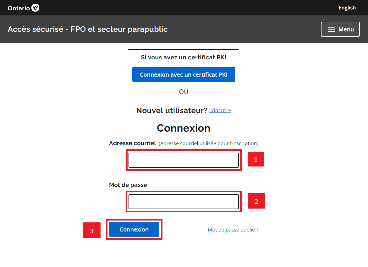 BPS Secure Registration Step 3 Screen; sign in for verification